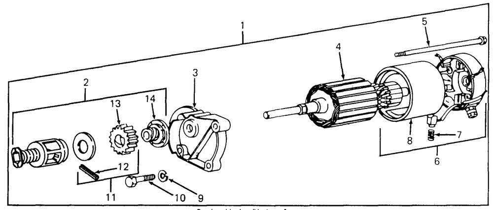 Starter Motor Diagram and Parts List for 1610 0350042U-135393100-135393399-136393100 Cub Cadet Lawn Tractor